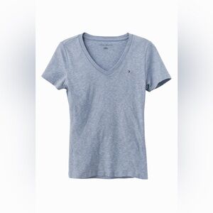 Tommy Hilfiger Women's Heather Blue V-Neck Tee